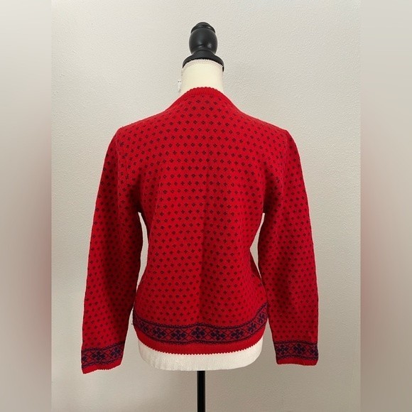 VTG Pendleton 100% Wool Made in the USA Fair Isle Nordic Cardigan Sweater Small - Picture 8 of 11